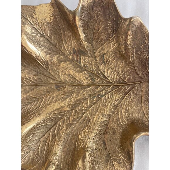 Original By Cambron Vintage Solid Brass 410 Maple Leaf Tray - Picture 10 of 13